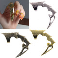 Shangjie OEM anillos Halloween 2021 New Arrival Unique Gothic Armor Knuckle Rings Jewelry Cool Gold Plated Ring Finger Mens Ring